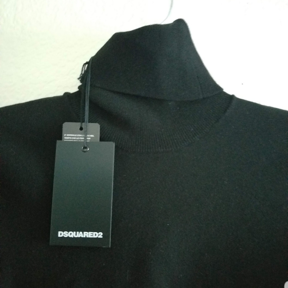 Dsquared2 Black Turtleneck Long Sleeve Pullover Sweater Size L Large - Picture 5 of 8